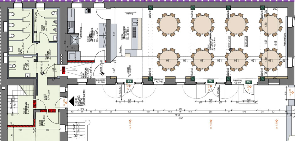 Planung Tischverteilung (runde Tische) Jagdschloss Karlsbrunn