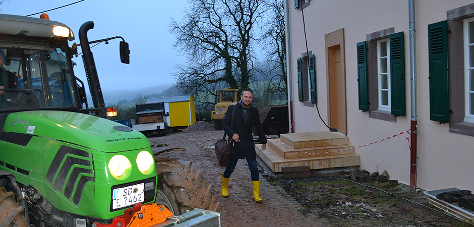Wiederherstellung des historischen Gebäude Ensembles auf dem Wintringer Hof, Baustellenansicht